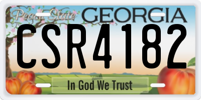 GA license plate CSR4182