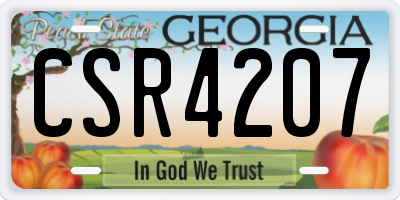 GA license plate CSR4207