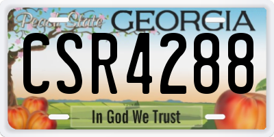 GA license plate CSR4288