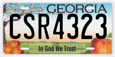 GA license plate CSR4323