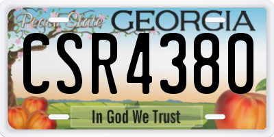 GA license plate CSR4380