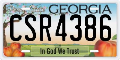GA license plate CSR4386
