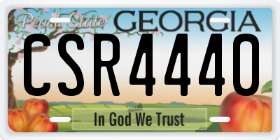 GA license plate CSR4440