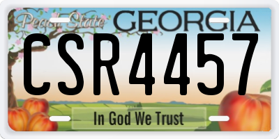 GA license plate CSR4457