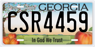 GA license plate CSR4459