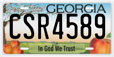 GA license plate CSR4589
