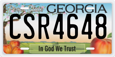 GA license plate CSR4648