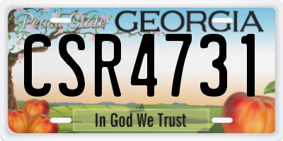 GA license plate CSR4731
