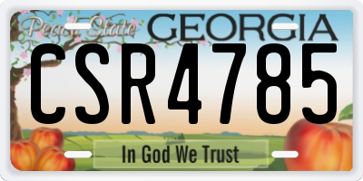 GA license plate CSR4785
