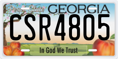 GA license plate CSR4805