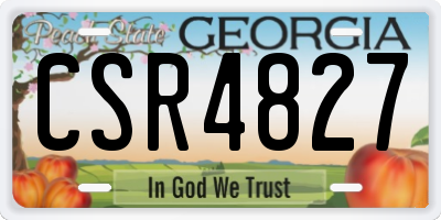 GA license plate CSR4827