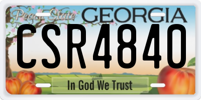 GA license plate CSR4840