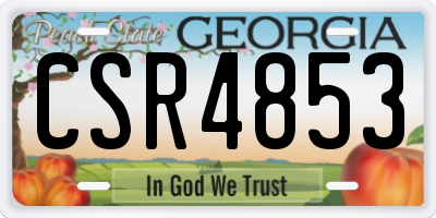 GA license plate CSR4853