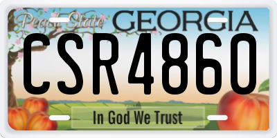 GA license plate CSR4860