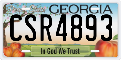 GA license plate CSR4893