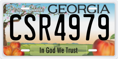 GA license plate CSR4979