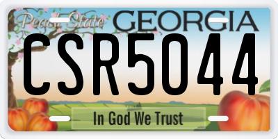 GA license plate CSR5044