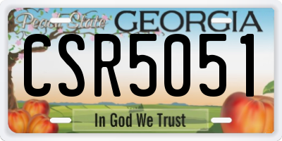 GA license plate CSR5051