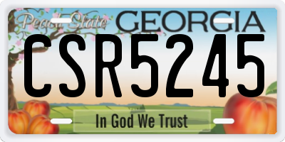 GA license plate CSR5245