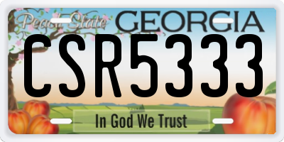 GA license plate CSR5333