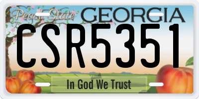 GA license plate CSR5351