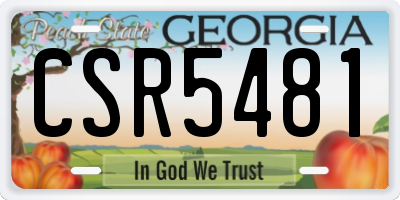 GA license plate CSR5481
