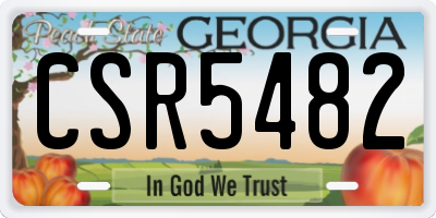 GA license plate CSR5482