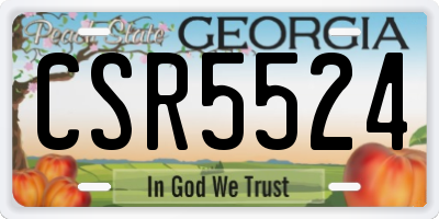 GA license plate CSR5524