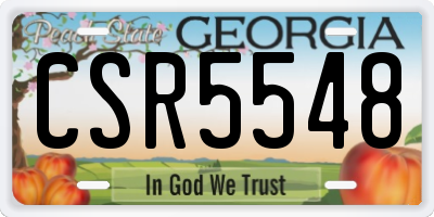 GA license plate CSR5548