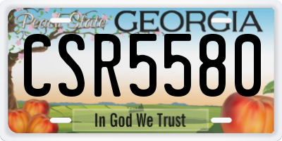 GA license plate CSR5580