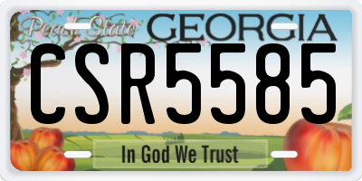 GA license plate CSR5585