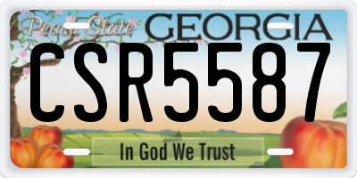 GA license plate CSR5587