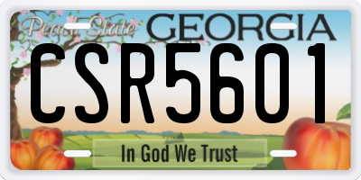 GA license plate CSR5601