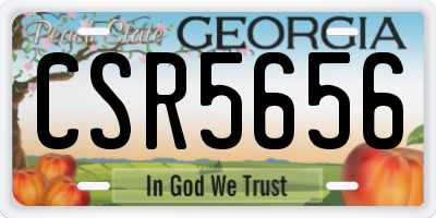 GA license plate CSR5656
