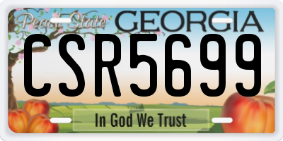 GA license plate CSR5699