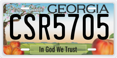 GA license plate CSR5705