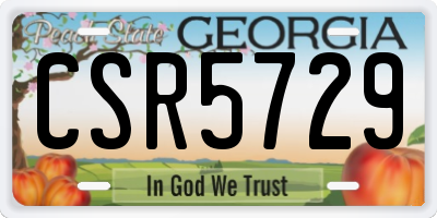 GA license plate CSR5729
