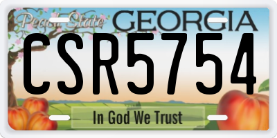 GA license plate CSR5754