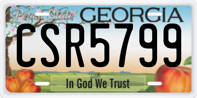 GA license plate CSR5799