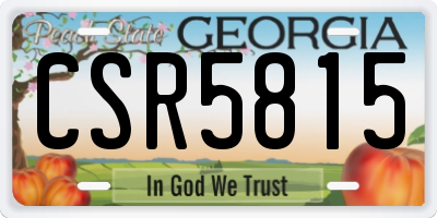 GA license plate CSR5815