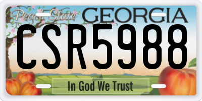 GA license plate CSR5988