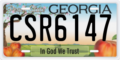 GA license plate CSR6147