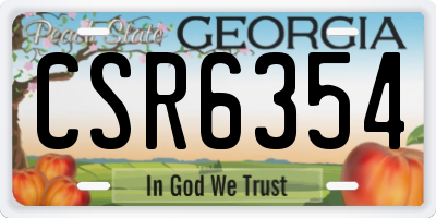 GA license plate CSR6354