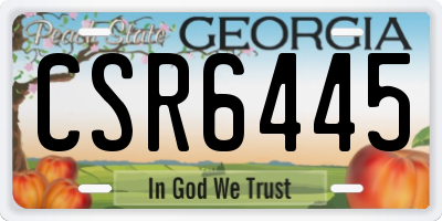 GA license plate CSR6445