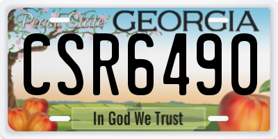 GA license plate CSR6490