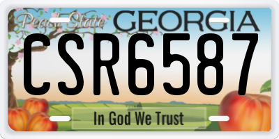 GA license plate CSR6587