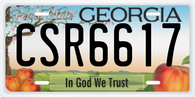 GA license plate CSR6617