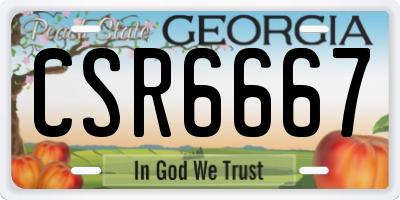 GA license plate CSR6667