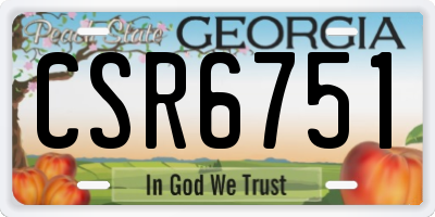 GA license plate CSR6751