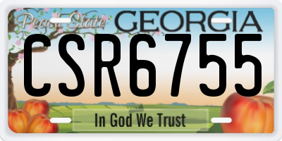 GA license plate CSR6755